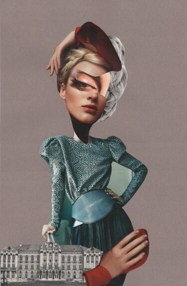 Collagen mit dem Titel "Alice" von Tatiana Lazdovskaia, Original-Kunstwerk, Collagen