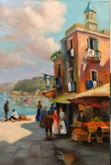 Painting titled "Средиземноморский г…" by Tatiana Rykova (Rosa), Original Artwork, Oil
