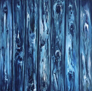 Pintura intitulada "“Blue Tree”" por Tati Vc, Obras de arte originais, Óleo