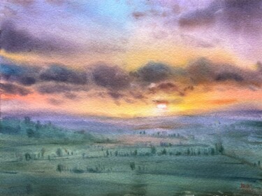 "Sunset in Portugal" başlıklı Tablo Tatiana Bykova tarafından, Orijinal sanat, Suluboya