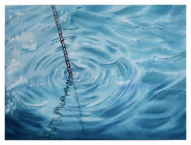 Peinture intitulée "Пластика волн" par Tatiana Chernetsova, Œuvre d'art originale, Aquarelle