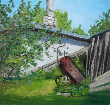 Malerei mit dem Titel "Пора на огород" von Tatiana Fedorova, Original-Kunstwerk, Öl