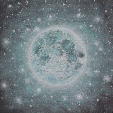 Peinture intitulée "Зимняя Луна" par Tatiana Fedorova, Œuvre d'art originale, Huile