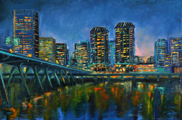 绘画 标题为“Night City” 由Tatiana Gracheva, 原创艺术品, 油