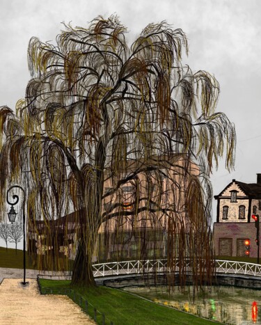 Arte digital titulada "One Willow Tree" por Tatiana Gregson, Obra de arte original, Pintura Digital