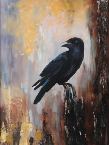 Malerei mit dem Titel "Raven (2)" von Tatiana Karchevskaya, Original-Kunstwerk, Öl