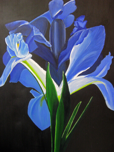 Painting titled "Iris" by Tatiana Karchevskaya, Original Artwork, Acrylic Mounted on Wood Stretcher frame