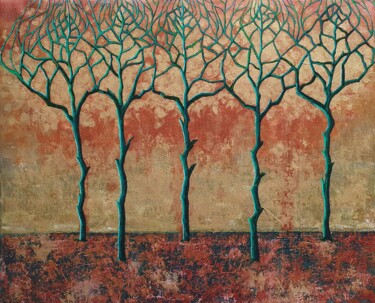 Schilderij getiteld "Emerald trees" door Tatiana Karchevskaya, Origineel Kunstwerk, Acryl