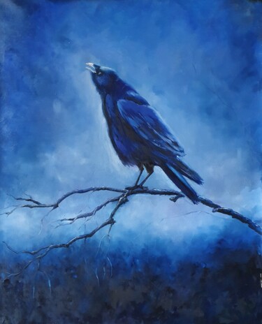 Malerei mit dem Titel "Raven (3)" von Tatiana Karchevskaya, Original-Kunstwerk, Öl