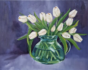 "Tulips" başlıklı Tablo Tatiana Karchevskaya tarafından, Orijinal sanat, Petrol Ahşap Sedye çerçevesi üzerine monte edilmiş