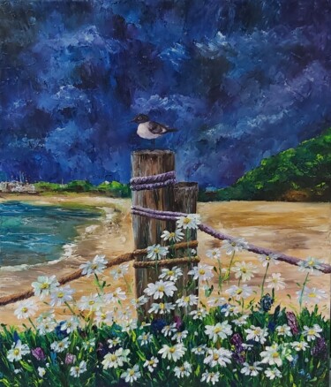 Schilderij getiteld "Seascape Oil Painti…" door Tatiana Krilova, Origineel Kunstwerk, Olie