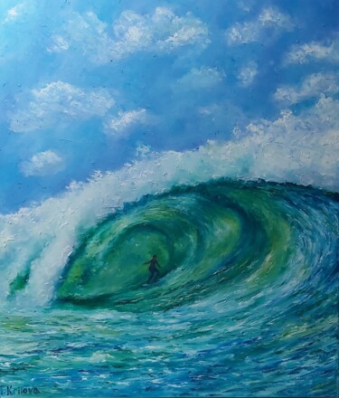 Malerei mit dem Titel "Original sea oil pa…" von Tatiana Krilova, Original-Kunstwerk, Öl
