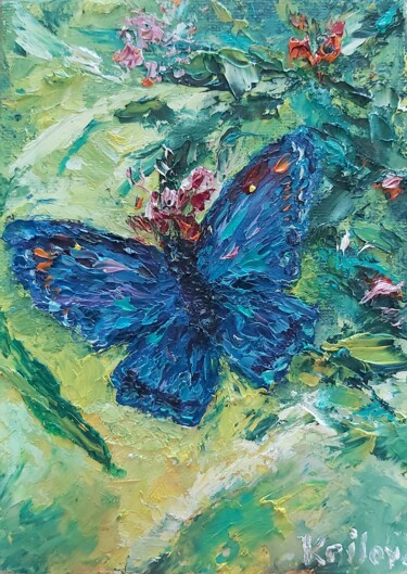Malarstwo zatytułowany „Flowers painting Sm…” autorstwa Tatiana Krilova, Oryginalna praca, Olej