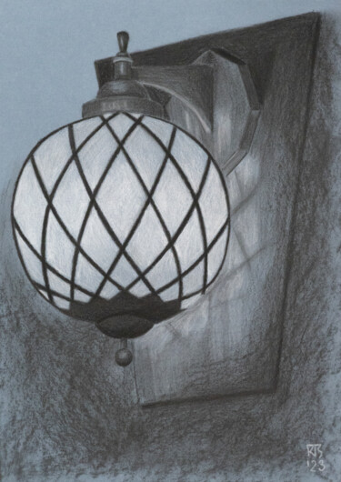 Disegno intitolato "Street Light 2. In…" da Tatiana Krupnikova, Opera d'arte originale, Carbone