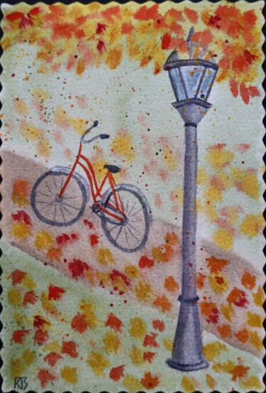 Drawing titled "Autumn 2" by Tatiana Krupnikova, Original Artwork, Watercolor