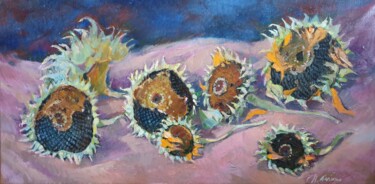Malerei mit dem Titel "Sunflowers" von Tatiana Lapina, Original-Kunstwerk, Öl