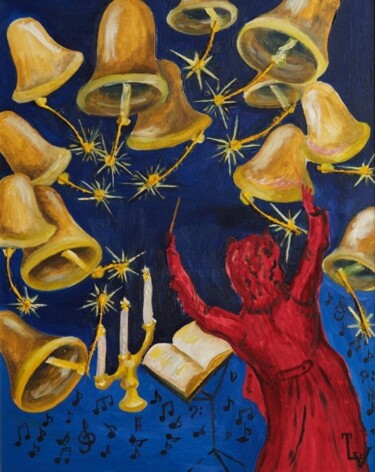 Картина под названием "Ночной Дирижёр" - Татьяна Лысова, Подлинное произведение искусства, Масло