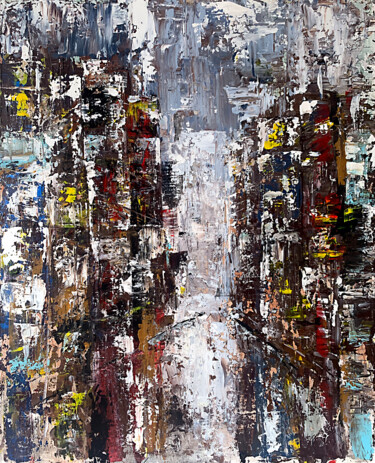 Schilderij getiteld "Urban Mosaic: Color…" door Tatiana Malinovscaia, Origineel Kunstwerk, Acryl