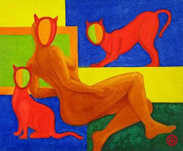 Malerei mit dem Titel "Nude Painting Eroti…" von Tatiana Matveeva, Original-Kunstwerk, Öl