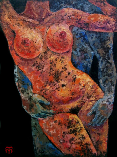 Pintura titulada "Erotic Painting Lov…" por Tatiana Matveeva, Obra de arte original, Oleo Montado en Cartulina