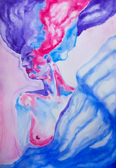 Peinture intitulée "Hypnagogia" par Tatiana Myreeva, Œuvre d'art originale, Aquarelle