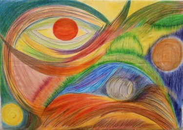 Malerei mit dem Titel "Satya Dharma Prema…" von Tatiana Rogova, Original-Kunstwerk, Pastell