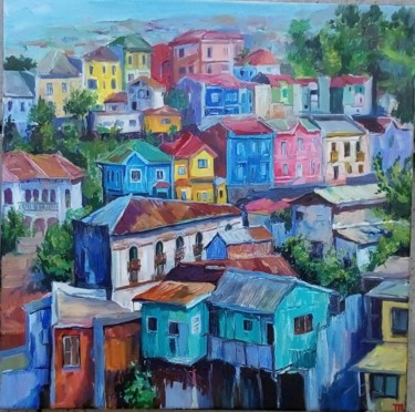 绘画 标题为“Edges of Valparaiso” 由Tatiana Tarasova, 原创艺术品, 油