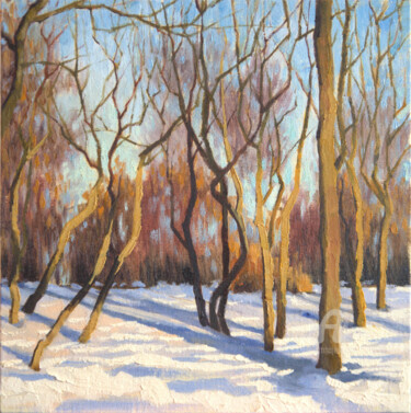 Pintura titulada "Golden hour. Winter." por Tatiana Votkal, Obra de arte original, Oleo