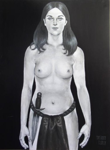 Peinture intitulée "Diane-Chasseresse" par Tatiana Claux, Œuvre d'art originale, Huile