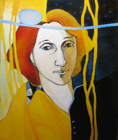 Pintura intitulada "self portrait" por Tatiana Kolganova, Obras de arte originais, Acrílico