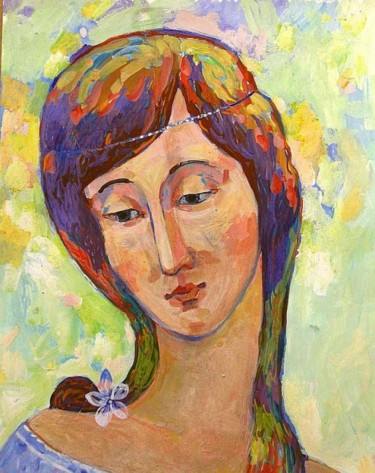 Картина под названием "женский портрет - f…" - Tatiana Kolganova, Подлинное произведение искусства, Масло