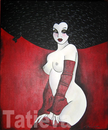 Painting titled "L'Endimanchée" by Tatieva, Original Artwork