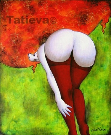 Painting titled "Les bas rouges" by Tatieva, Original Artwork