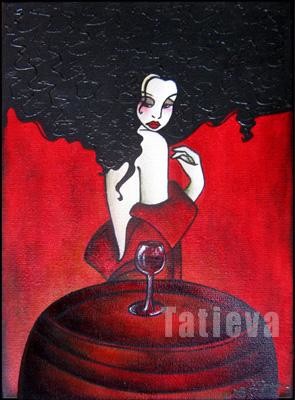 Painting titled "Secret de lie" by Tatieva, Original Artwork