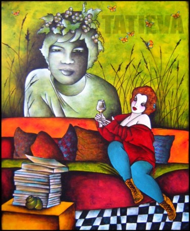 Painting titled "Ariane et Bacchus,…" by Tatieva, Original Artwork, Oil