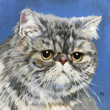 Malerei mit dem Titel "Miniature "Persian…" von Tatjana Cechun, Original-Kunstwerk, Öl