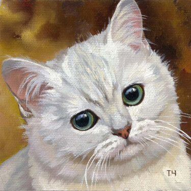 Painting titled "Miniature "Portrait…" by Tatjana Cechun, Original Artwork, Oil