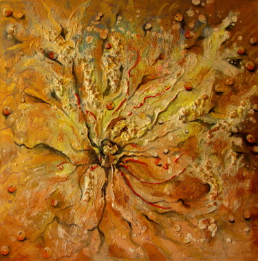 Painting titled "White Lily" by Tatjana Gurbo, Original Artwork, Oil