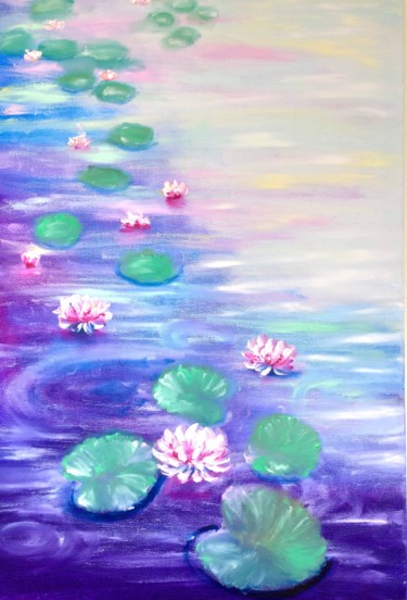 绘画 标题为“Water lily awakenin…” 由Tatsiana Yelistratava, 原创艺术品, 油