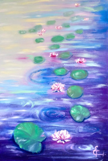 绘画 标题为“Water lily, awakeni…” 由Tatsiana Yelistratava, 原创艺术品, 油