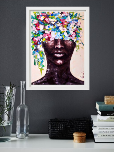 Картина под названием "Pansy flowers head…" - Tatsiana Yelistratava, Подлинное произведение искусства, Масло