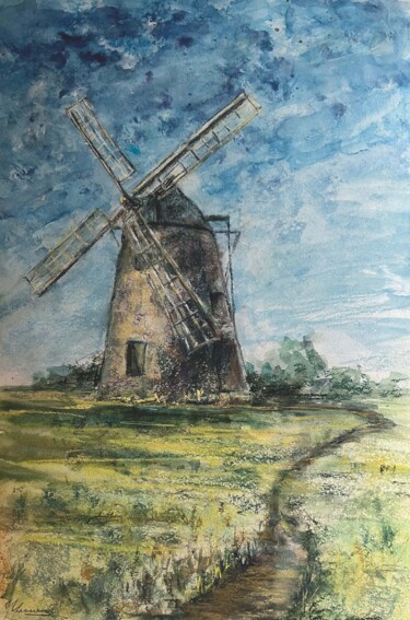 Pittura intitolato "Mill- Pastel and wa…" da Tatsiana Ilyina, Opera d'arte originale, Pastello