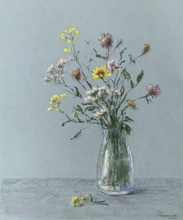 Peinture intitulée "EASE - wildflowers,…" par Tatsiana Ilyina, Œuvre d'art originale, Pastel