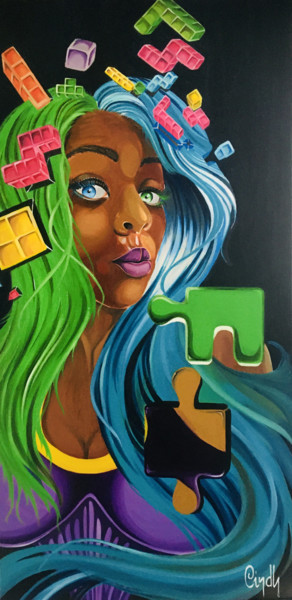 Painting titled "Memory is like a bi…" by Cindy Ndiaye, Original Artwork, Oil