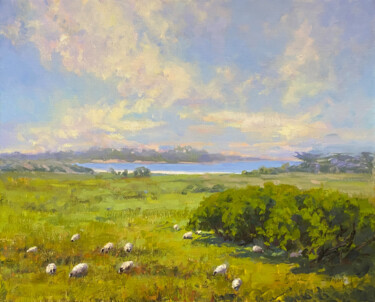 Pintura intitulada "Mission Ranch Pastu…" por Tatyana Fogarty, Obras de arte originais, Óleo