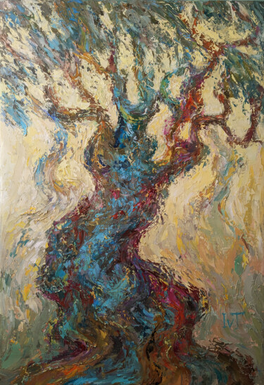 Malerei mit dem Titel "Olive tree" von Tatyana Ivolga, Original-Kunstwerk, Öl