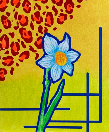 Peinture intitulée "Daffodil" par Tatyana Karabanova (Bogdanova), Œuvre d'art originale, Acrylique Monté sur Carton