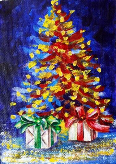 绘画 标题为“Christmas tree” 由Tatyana Orlovetskaya, 原创艺术品, 丙烯