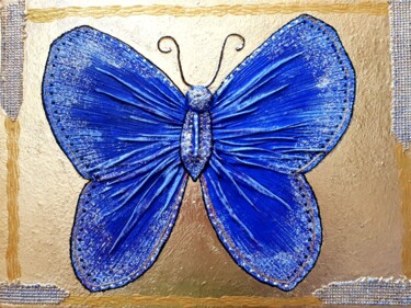 Κολάζ με τίτλο "Papillon" από Tatyana Orlovetskaya, Αυθεντικά έργα τέχνης, Κολάζ Τοποθετήθηκε στο Ξύλινο φορείο σκελετό