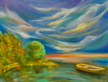 Painting titled "Boat" by Tatyana Pertsel, Original Artwork, Oil